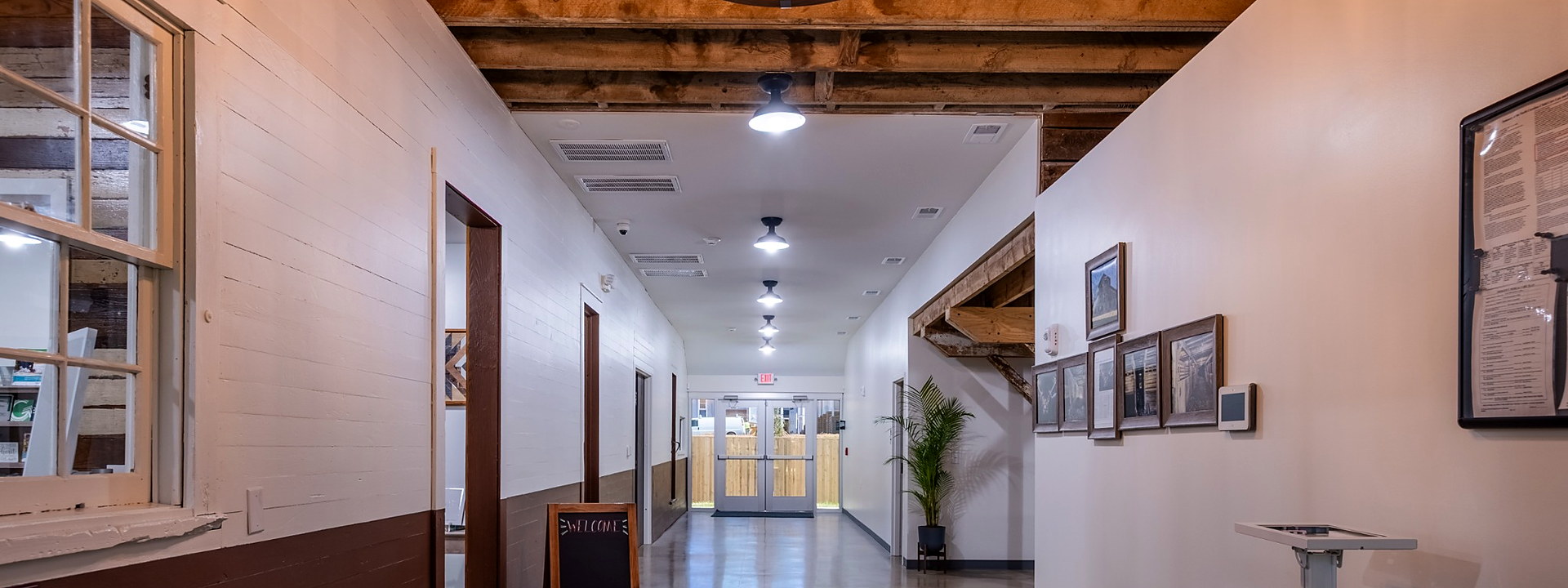 Welcoming interior hallway inside The Giving Tree Montessori School.